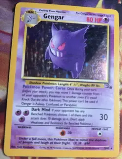 Pokemon TCG Fossil Gengar Holo Rare Card 5/62 - Image 2