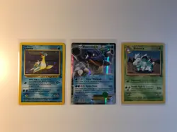 3 card pokemon vinatge bundle - Lapras 10/62 holo - Blastoise ex 17/83 - Image 1