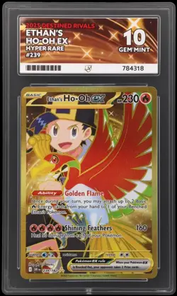 ACE 10 Ethans Ho-oh EX 239/182 Destined Rivals Hyper Rare Pokemon Card TCG - Image 1