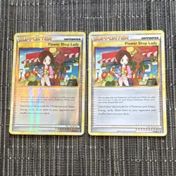 Pokemon Flower Shop Lady 74/90 Supporter Reverse Holo & Regular Lot 2 Cards - Image 1