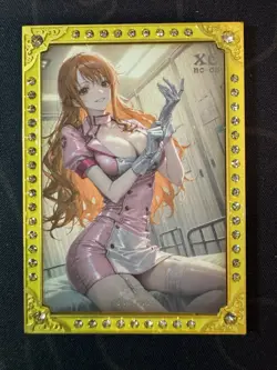 Goddess Story Nami Nurse Metal Card Green Bikini Waifu Doujin Numbered One Piece - Image 1
