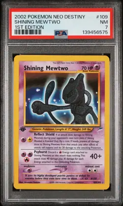 2002 POKEMON NEO DESTINY 1ST ED #109 SHINING MEWTWO PSA 7 - Image 1
