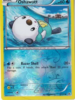 OSHAWOTT REVERSE-HOLO 37/113 POKEMON BLACK AND WHITE LEGENDARY TREASURES - Image 1