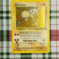 Pokemon Hitmonlee Fossil Holo Rare 7/62 Unlimited 60 HP Basic English Card - Image 1