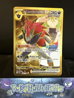 Pokemon Card N's Zoroark Ex 189/159 Journey Together Gold Hyper Rare Near Mint - Image 1