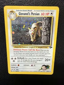 Pokemon TCG Giovanni's Persian 8/132 Gym Challenge Unlimited Holo MP - Image 3