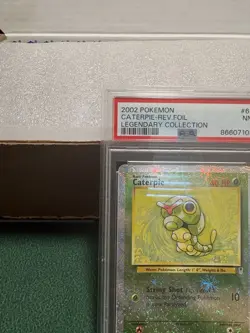 Pokemon TCG: Caterpie #69/110 Legendary Collection Reverse Holo, PSA 7 NM - Image 2