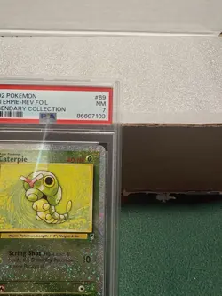 Pokemon TCG: Caterpie #69/110 Legendary Collection Reverse Holo, PSA 7 NM - Image 3