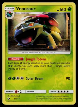 Pokemon Card - Venusaur Shining Legends 3/73 Uncommon Reverse Holo - Image 1