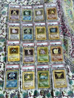 Vintage Pokemon Base Set PSA 5 Holo Collection – Full 16 Card Set English - Image 1