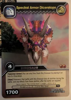Spectral Armour Diceratops Dinosaur King Trading Card DKDS 018/100 - Image 1