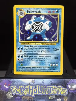 Pokemon Card Poliwrath 13/102 Base Set Holo Rare WOTC Light Play - Image 1