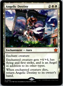 Angelic Destiny M FDN #565 NM MTG Magic - Image 1