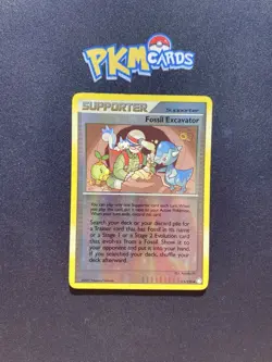 Pokemon TCG Fossil Excavator Mysterious Treasures 111/123 Reverse Holo MP. - Image 1