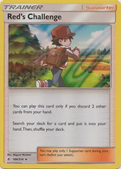 Red's Challenge 184/214 Holo Unbroken Bonds Pokemon Card NM - Image 1