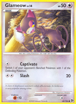 Glameow 68/106 Common | Great Encounters | Pokemon Card - Image 1