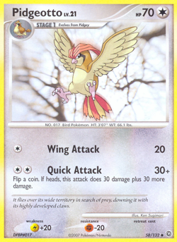 Pidgeotto 58/132 Uncommon | Secret Wonders | Pokemon Card - Image 1