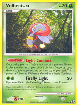Volbeat 92/106 Common | Great Encounters | Pokemon Card - Image 1