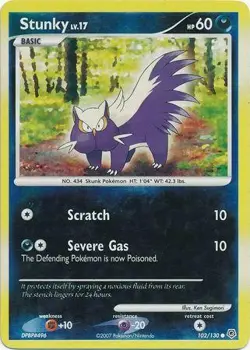Stunky 102/130 Reverse Holo | Diamond & Pearl | Pokemon Card - Image 1