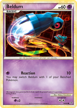 Beldum 44/95 Common | HS—Unleashed | Pokemon Card - Image 1