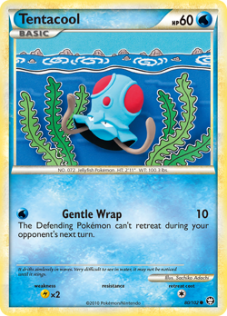 Tentacool 80/102 Common | HS—Triumphant | Pokemon Card - Image 1