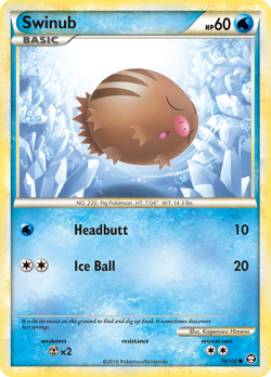 Swinub 79/102 Common | HS—Triumphant | Pokemon Card - Image 1