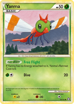Yanma 84/102 Common | HS—Triumphant | Pokemon Card - Image 1