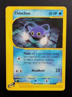 (GD) Chinchou 70/147 2002 Aquapolis Yuka Morii Pokemon Card - Image 1