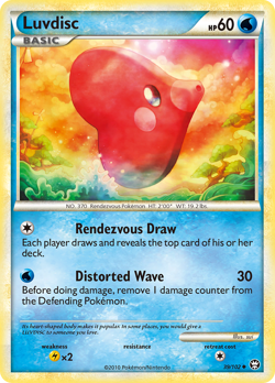 Luvdisc 39/102 Uncommon | HS—Triumphant | Pokemon Card - Image 1