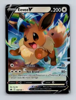 Eevee V 108 2023 Pokemon Crown Zenith Ultra Rare Card NM+ - Image 1
