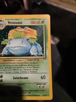 Pokemon TCG Venusaur Base Set Holo Rare 15/102 - Image 4