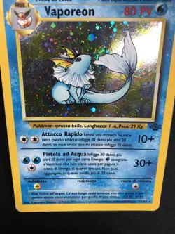Pokemon Vaporeon 12/64 Jungle Rara Holo Unlimited Wizards ITA Carte Vintage - Image 3