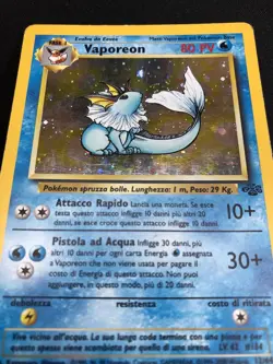 Pokemon Vaporeon 12/64 Jungle Rara Holo Unlimited Wizards ITA Carte Vintage - Image 4