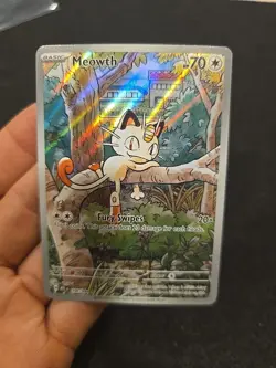 Meowth 106/094 Phantasmal Flames Illustration Rare Pokemon Card NM+ BONUS - Image 1