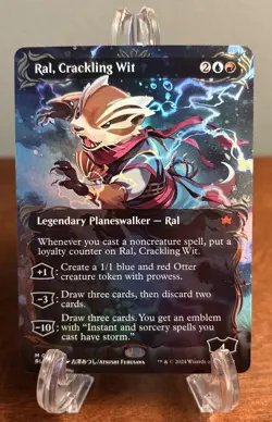 MTG Ral, Crackling Wit (Borderless) (Raised Foil) Bloomburrow BLB Foil NM Magic - Image 1