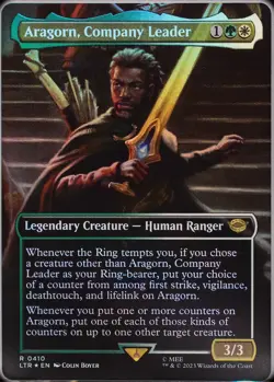 MTG Lord of the Rings - Aragorn, Company Leader - Borderless Foil - Image 1
