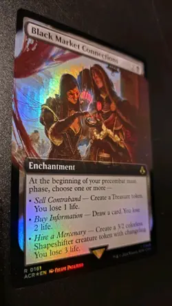 MTG Magic Assassin's Creed Black Market Connections Extended Art Foil 161 NM - Image 1