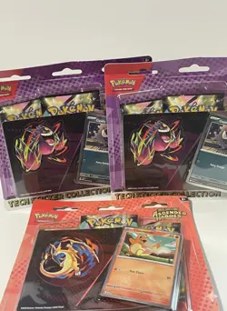 Pokemon Ascended Heroes 3 Booster Pack Blister Tech Sticker Collection Set 3 box - Image 1