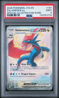 2025 POKEMON JTG EN-JOURNEY TOGETHER #187 SALAMENCE EX PSA 9 - Image 1