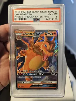 CHARIZARD GX #SM211 POKEMON PROMO HIDDEN FATES TINS PSA 8 - Image 1