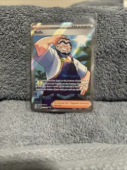 Pokemon TCG Stellar Crown Sv07 Full Art Trainer Holo Ultra Rare Kofu 165/142 - Image 1
