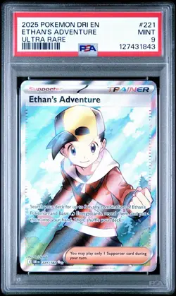 2025 Pokemon Dri En Ethan’s Adventure #222/182 PSA 9 MINT Trainer Card - Image 1