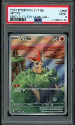 PSA 9 MINT Victini 208 Promo Illustration Collection Pokemon Card - Image 1
