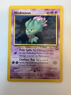 #39 Misdreavus WOTC Black Star Promo– Neo ghost-type Vintage Pokemon - Image 1