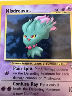 #39 Misdreavus WOTC Black Star Promo– Neo ghost-type Vintage Pokemon - Image 2