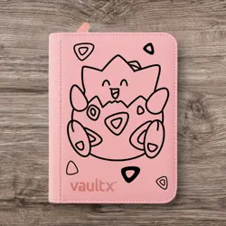 Vault X - 4 Pocket eXo-Tec Zip Binder Folder - Pink Pokemon Togepi - Image 1