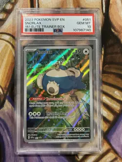 2023 Pokemon 151 Snorlax ETB SVP #051 Black Star Promo - PSA 10 GEM MINT 😴 - Image 1