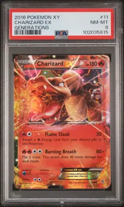 Charizard EX PSA 8 11/83 Pokemon TCG Generations 2016 Pokemon20th Anniversary - Image 1