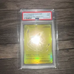 2021 POKEMON SWSH BLACK STAR PROMO #145 FULL ART/PIKACHU V PSA 9 - Image 1