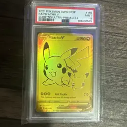 2021 POKEMON SWSH BLACK STAR PROMO #145 FULL ART/PIKACHU V PSA 9 - Image 3